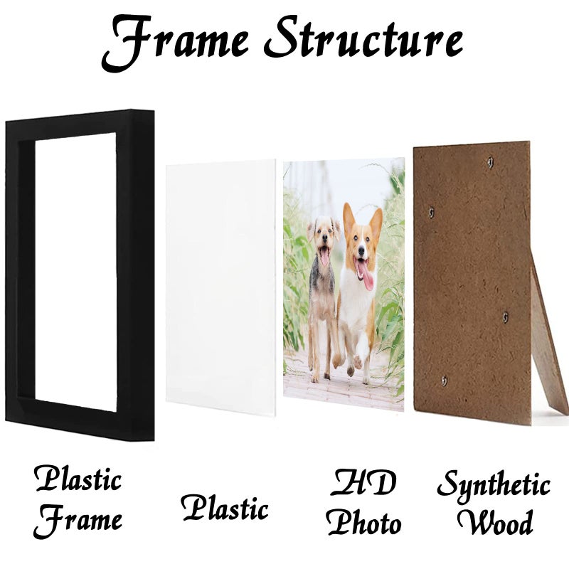 icariery Black 8x8 Picture Frame Set of 2  High Transparent Picture Frames for 8 x 8 Suqre Photo Canvas Collage Poster Certificate Wall Gallery Horizontal Vertical 8 By 8 - Image 2
