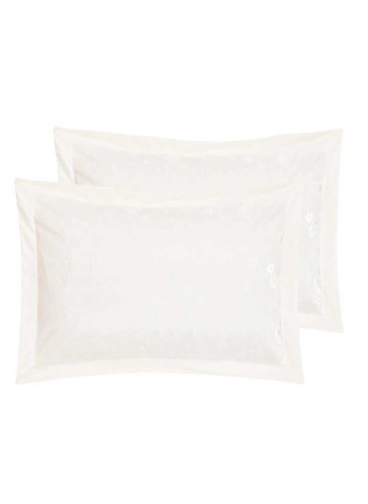 Melen Double Summer Jacquard Bedding Set - 7 Pieces - Serena - Ecru  - Image 3
