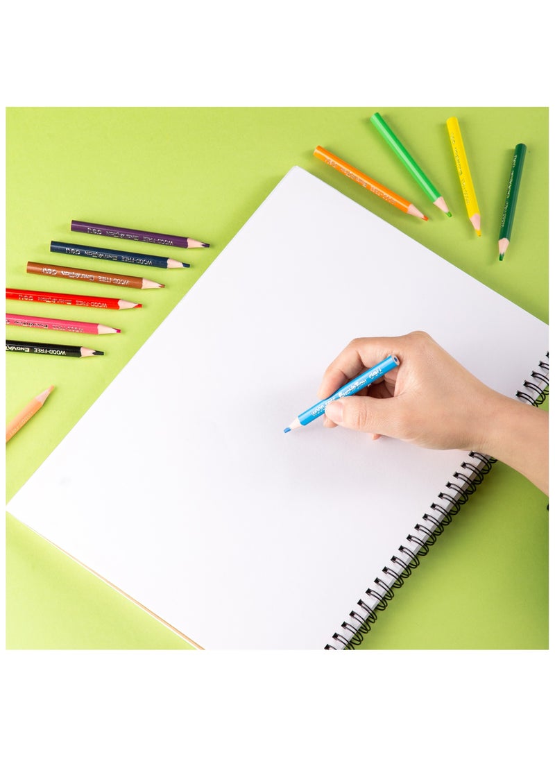 ديليEC114-12 أقلام تلوين خشبية خالية من الخشب، 12 لونًا – مثالية للاستخدام المدرسي، والفني، والصديق للبيئة - Image 5