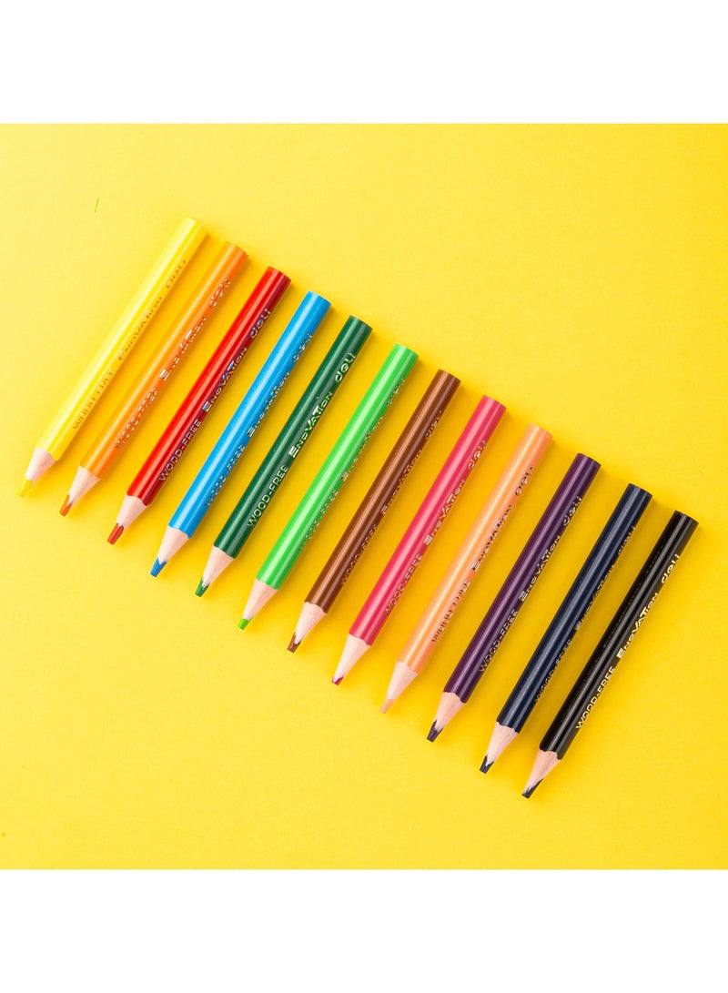 ديليEC114-12 أقلام تلوين خشبية خالية من الخشب، 12 لونًا – مثالية للاستخدام المدرسي، والفني، والصديق للبيئة - Image 3