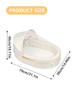 Soft Touch Portable Baby Bed With Mosquito Net Baby Travel Bed Baby Bed for Newborn FoldableTravel Baby Lounger Infant Sleeping Basket Removable and Washable Baby Cribs Bed for Bedroom  - Image 3