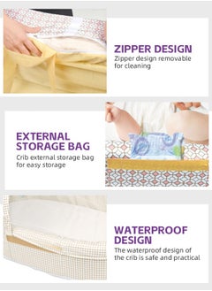 Soft Touch Portable Baby Bed With Mosquito Net Baby Travel Bed Baby Bed for Newborn FoldableTravel Baby Lounger Infant Sleeping Basket Removable and Washable Baby Cribs Bed for Bedroom  - Image 4