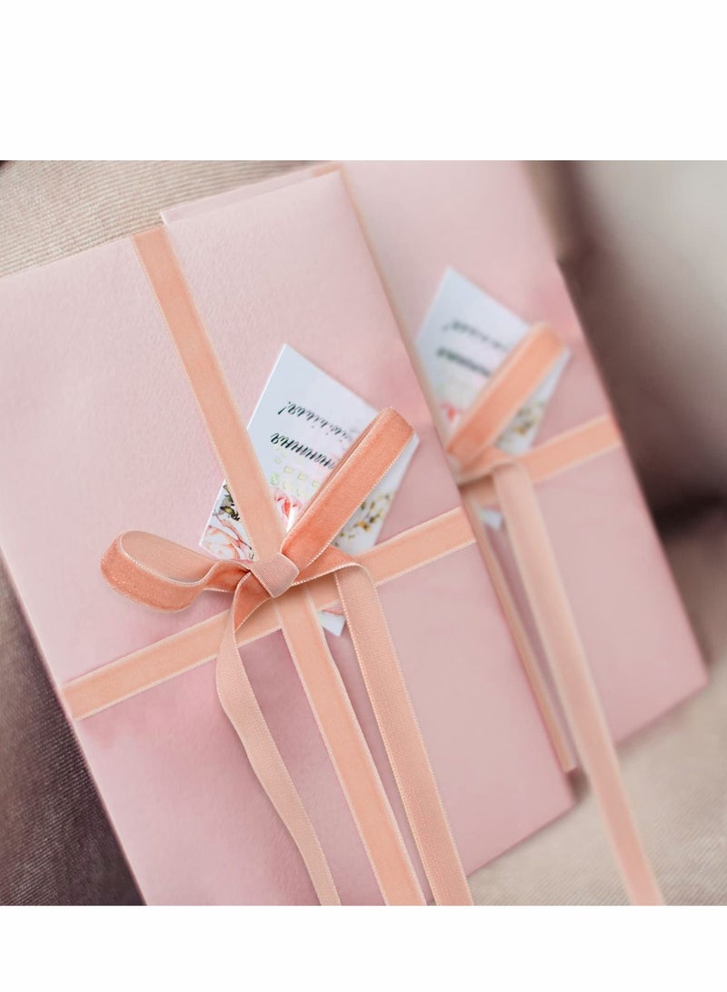 Excefore Vintage Velvet Ribbon Single Face Spool Satin for Wreath Decoration DIY Bow Craft Gift Wrapping (Rose Gold, 1cm, 50 Yard) - Image 4