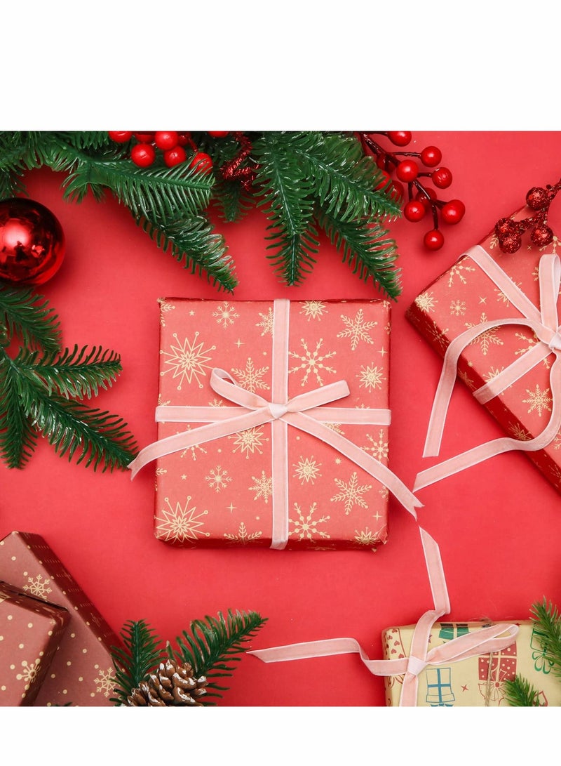 Excefore Vintage Velvet Ribbon Single Face Spool Satin for Wreath Decoration DIY Bow Craft Gift Wrapping (Rose Gold, 1cm, 50 Yard) - Image 5