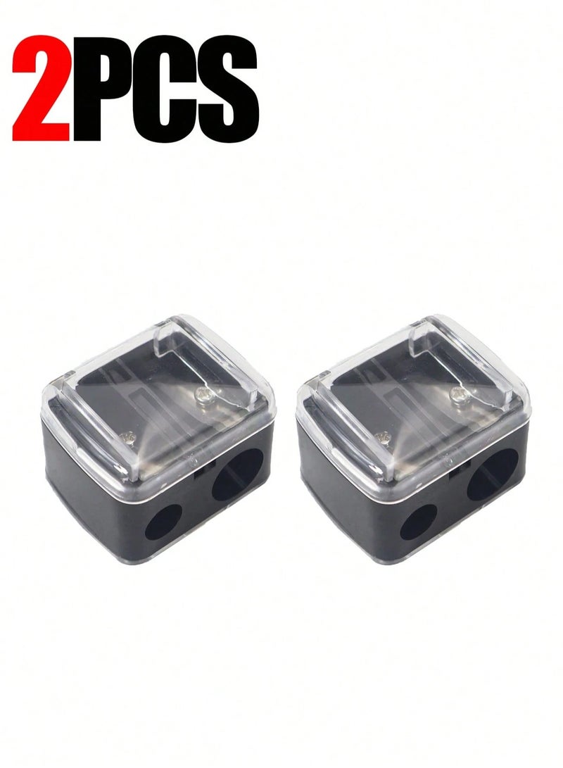 Dual Makeup Sharpener – Professional Cosmetic Pencil Sharpener, 2 Pieces (Color May Vary) - Image 1