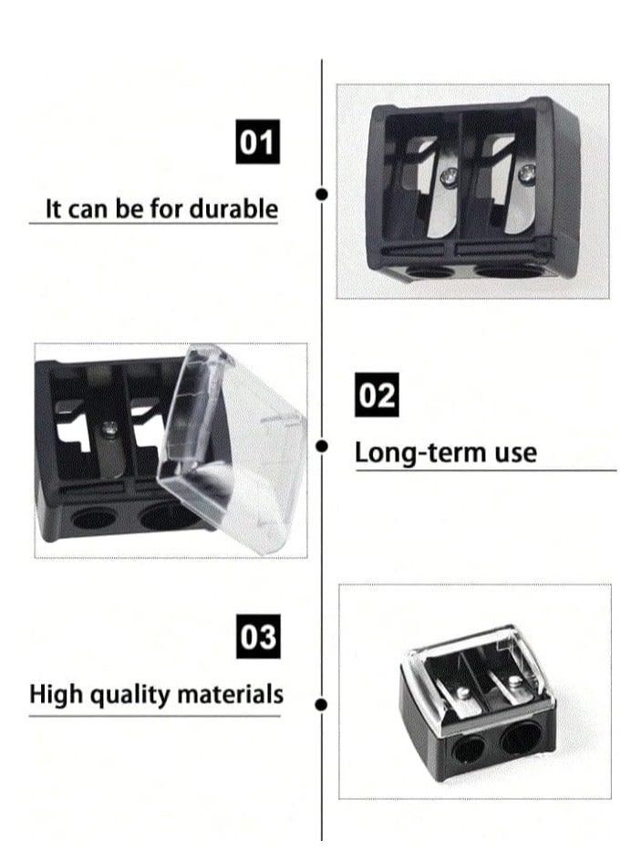 Dual Makeup Sharpener – Professional Cosmetic Pencil Sharpener, 2 Pieces (Color May Vary) - Image 3