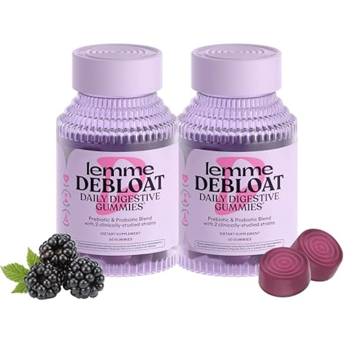 Lemme ديبلوت - حلوى صحية للهضم والأمعاء بنكهة التوت الأسود مع 2 بروبيوتيك مدروسين سريرياً وبريبايوتيك، نباتية، خالية من الغلوتين، غير معدلة وراثياً (60 حبة) (عبوة من 2)  - Image 1