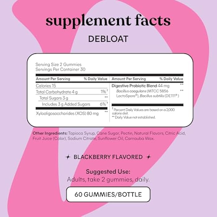 Lemme ديبلوت - حلوى صحية للهضم والأمعاء بنكهة التوت الأسود مع 2 بروبيوتيك مدروسين سريرياً وبريبايوتيك، نباتية، خالية من الغلوتين، غير معدلة وراثياً (60 حبة) (عبوة من 2)  - Image 5