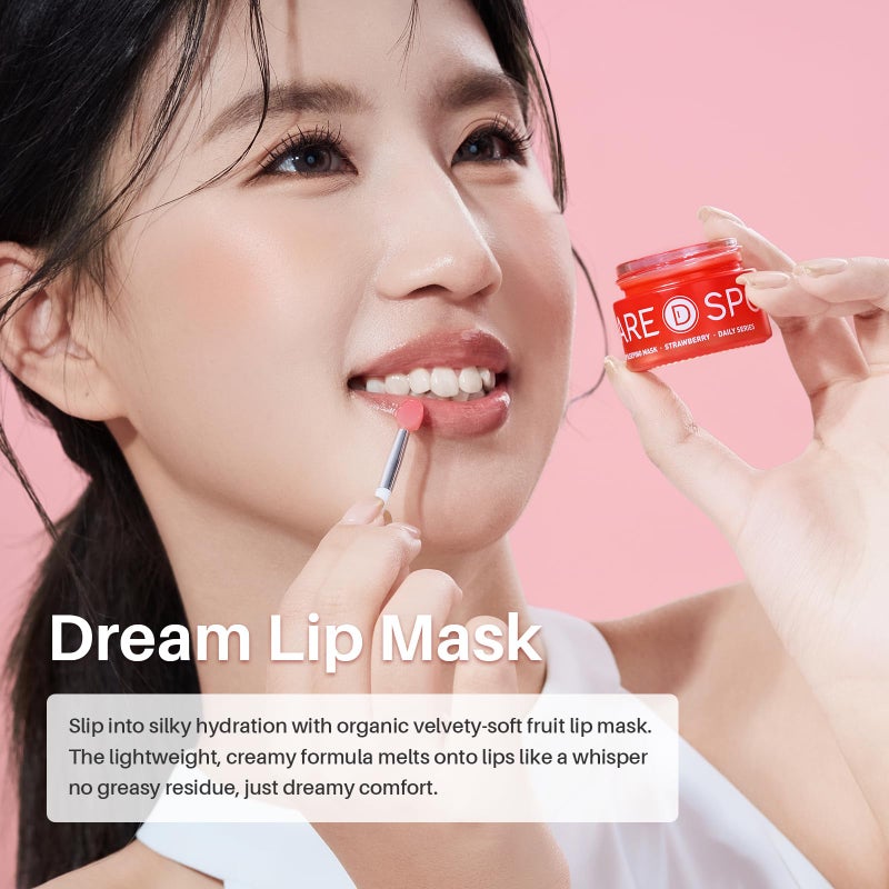 SPODARE Sleeping Lip Mask Strawberry - Overnight Lip Treatment, Lip Care Hydration, Repair for Dry Cracked Lips, Vitamin C, Soft and Nourished Lips Overnight, Christmas, with Shea Butter - 0.42 Fl Oz - Image 5