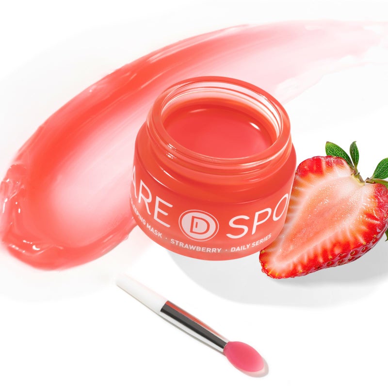 SPODARE Sleeping Lip Mask Strawberry - Overnight Lip Treatment, Lip Care Hydration, Repair for Dry Cracked Lips, Vitamin C, Soft and Nourished Lips Overnight, Christmas, with Shea Butter - 0.42 Fl Oz - Image 1