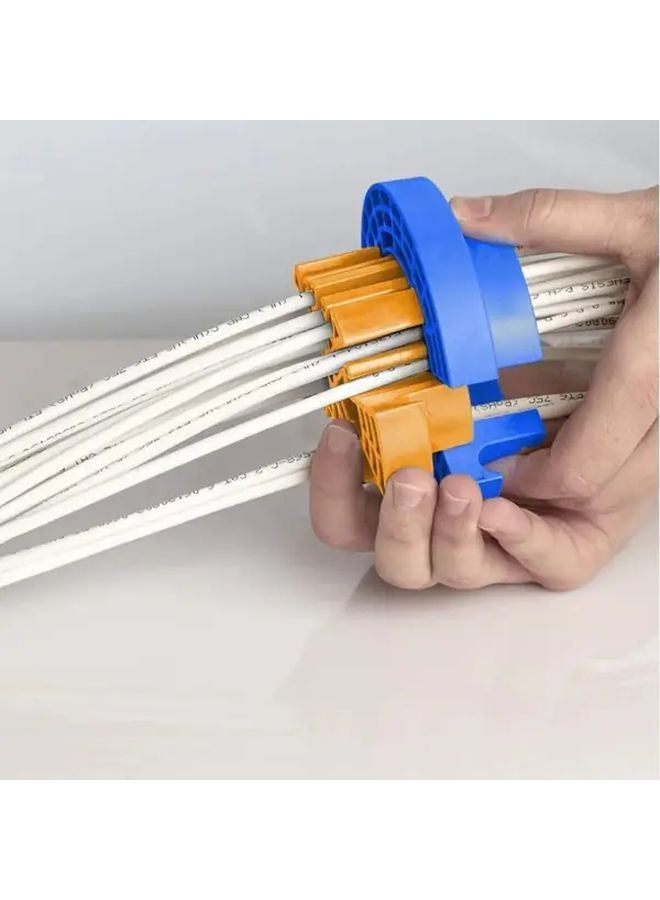 أحمر أصفر أداة تنظيم مشط الكابلات الثقيلة المقاومة للحريق من البلاستيك ABS بمقبض مريح - Image 3