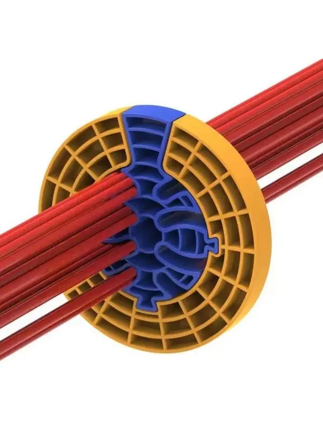 أحمر أصفر أداة تنظيم مشط الكابلات الثقيلة المقاومة للحريق من البلاستيك ABS بمقبض مريح - Image 2