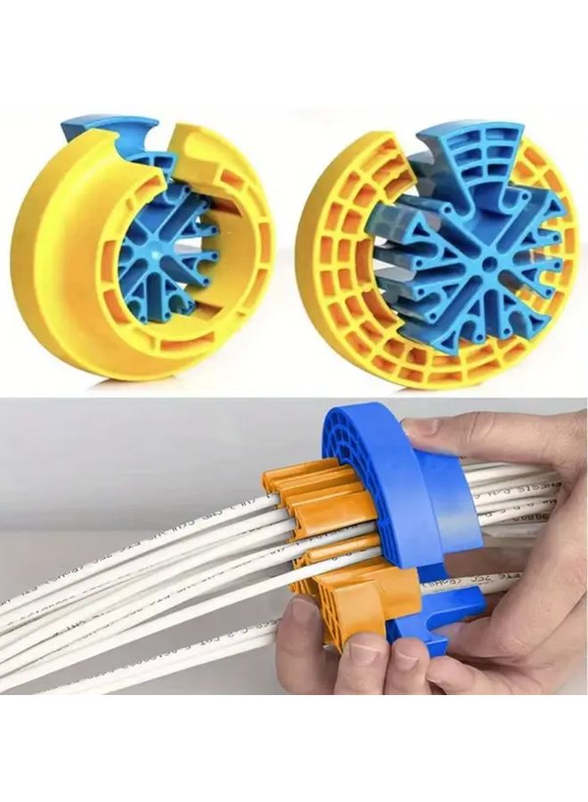 أحمر أصفر أداة تنظيم مشط الكابلات الثقيلة المقاومة للحريق من البلاستيك ABS بمقبض مريح - Image 5