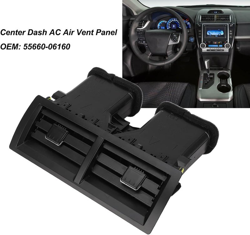 Jiawu Center Dash AC Outlet Air Vent Panel for XV50 2011-2017, OEM #55660-06160, Air Conditioning Vent Cover Replace, Center Dashboard Air Vent Trim Insert, Outlet Panel Grille - Image 4