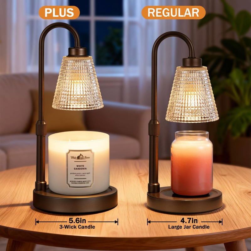 Innqoo Big Brown Candle Warmer Lamp with Timer, Dimmable Candle Warmer for Home Decor, Height Adjustable Candle Lamp for Jar Candles, Birthday Gifts for Women Mom, House Warming Gifts New Home - Image 2