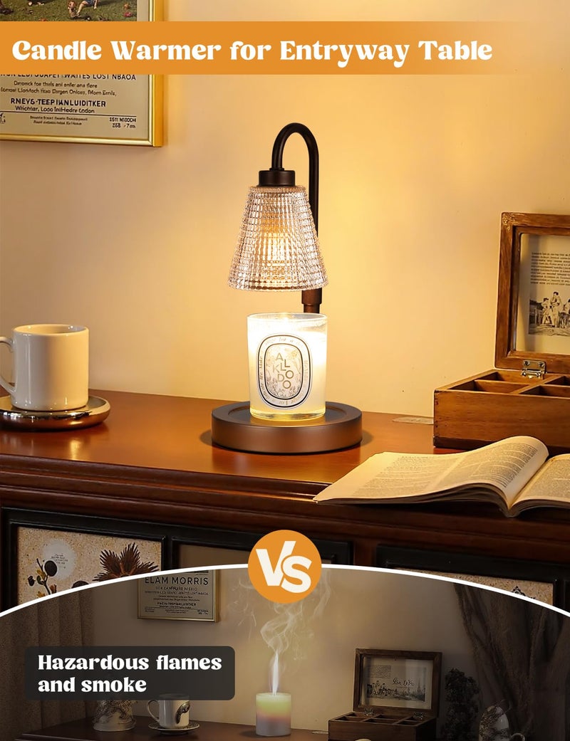 Innqoo Big Brown Candle Warmer Lamp with Timer, Dimmable Candle Warmer for Home Decor, Height Adjustable Candle Lamp for Jar Candles, Birthday Gifts for Women Mom, House Warming Gifts New Home - Image 5