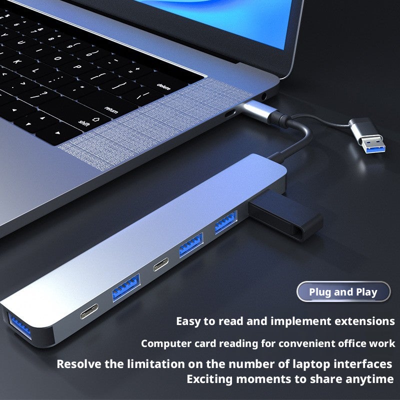 محور USB 8 في 1 برأسين عالي السرعة من نوع Type-C USB 3.0 لمحطات الإرساء للابتوب - Image 3