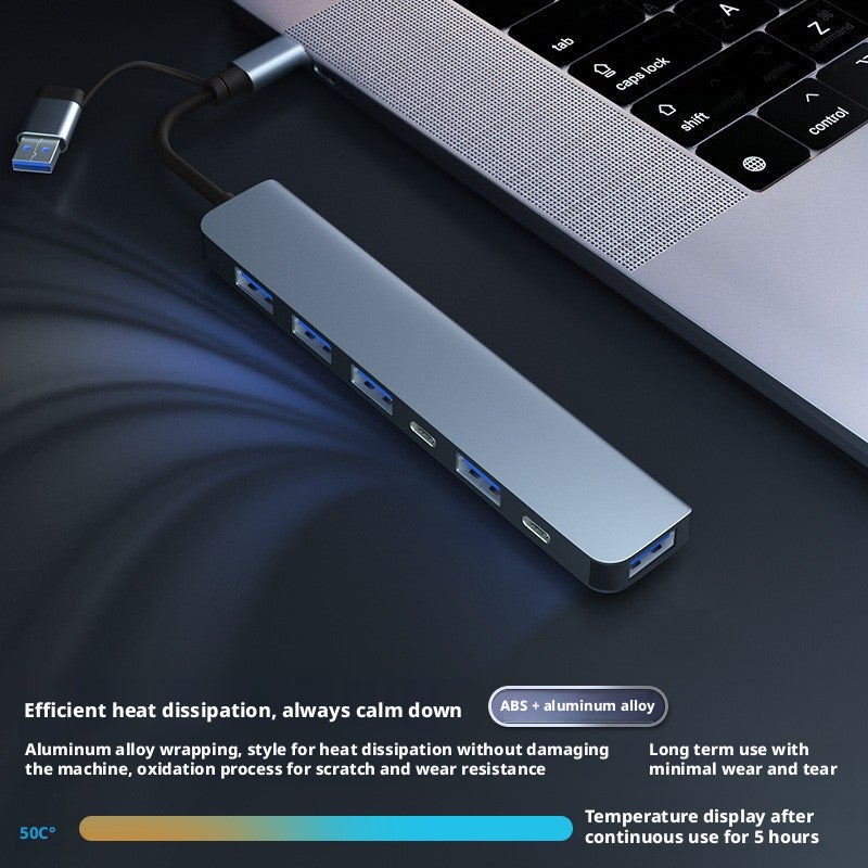 محور USB 8 في 1 برأسين عالي السرعة من نوع Type-C USB 3.0 لمحطات الإرساء للابتوب - Image 2