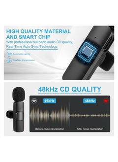 MMG Wireless Lavalier Microphone for Type-C Phone- Plug-Play Wireless Mic with 2 Microphone for USB-C Android Phone and iPhone Video Recording- Interview- Vlog- Auto Sync and Noise Reduction- 2.4 GHZ  - Image 4