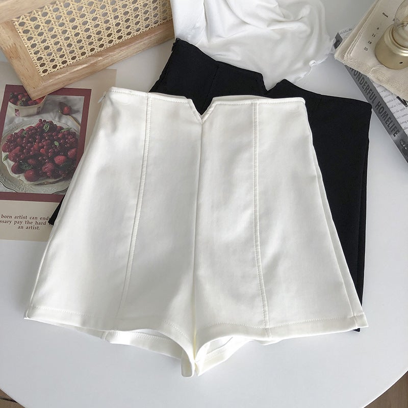 High Waist White Bottoming Shorts Women'S Outer Wear 2023 Style Small Men'S Internet Popular Slimming Belly Tight A- Shaped Suit - Image 3