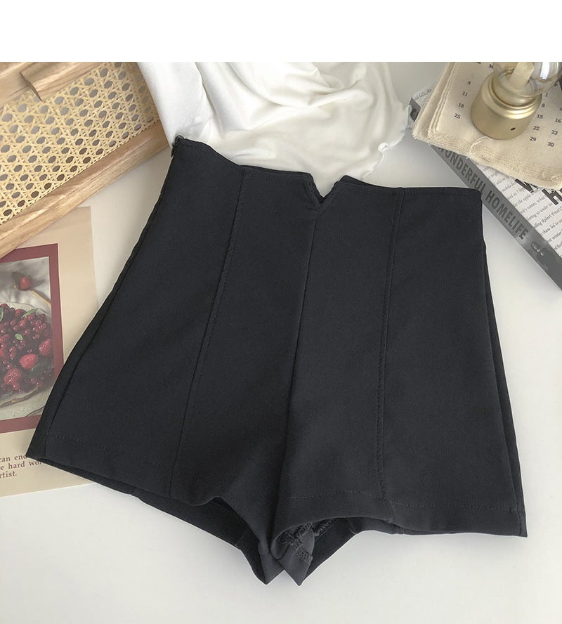 High Waist White Bottoming Shorts Women'S Outer Wear 2023 Style Small Men'S Internet Popular Slimming Belly Tight A- Shaped Suit - Image 1