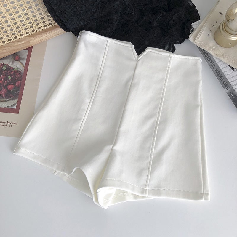 High Waist White Bottoming Shorts Women'S Outer Wear 2023 Style Small Men'S Internet Popular Slimming Belly Tight A- Shaped Suit - Image 5
