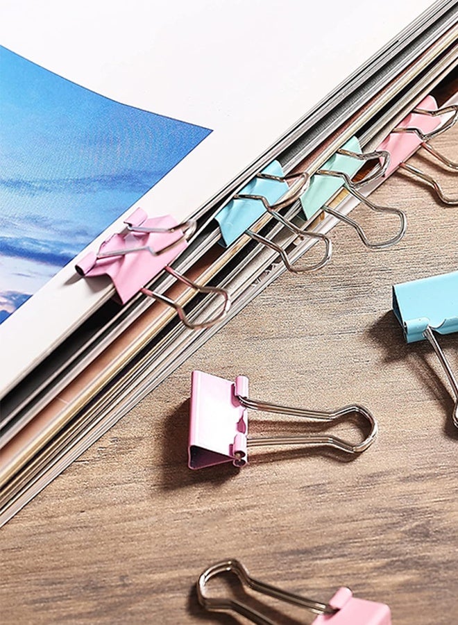 60 قطعة من مشابك الملفات الملونة بأحجام متنوعة مع صندوق، جامبو، كبير، متوسط، صغير، ميني، مايكرو، 6 أحجام للمكتب والمدرسة والمنزل - Image 5