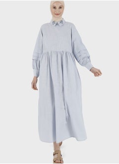 Embroidered Pleat Detail Dress