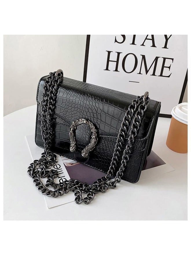 DEEPMEOW Crossbody Shoulder Evening Bag for Women - PU Leather Chain Purse Messenger Bag Small Satchel Handbag, Small Black, Small - Image 2