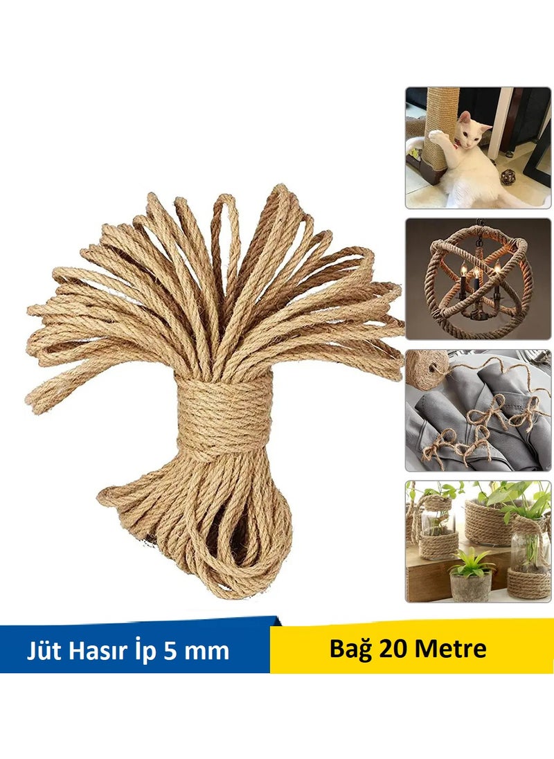 Kafenn - Jute Straw Braided Decoration Rope 5 mm 20 mt - Image 1
