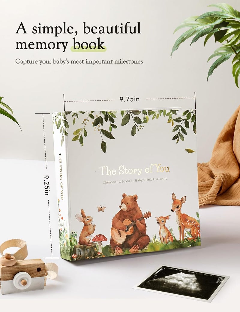 molekaus كتب الأطفال هدية للأطفال كتاب تذكار للأطفال أول 5 سنوات كتاب ذاكرة الطفل ألبوم قصاصات من الولادة حتى سن 5 ألبومات صور الأطفال 154 صفحة - Image 5