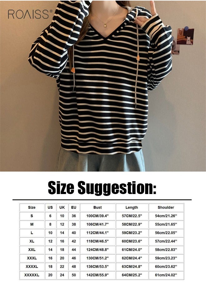 Women'S Casual Loose Hooded Pullover Classic Horizontal Stripe Hoodie Top With Short Front And Long Back - pzsku/Z1F471D08C98E31C63FB9Z/45/_/1729044568/1054799c-bfc0-40d3-80c9-c8ee7706f3b8