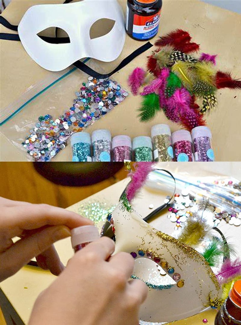 Qavctw 16PCS DIY White Masks Paper Cosplay Christmas Party Mask Unpainted Plain Craft Masquerade Masks for Christmas Mardi Gras Party Mask - Image 5
