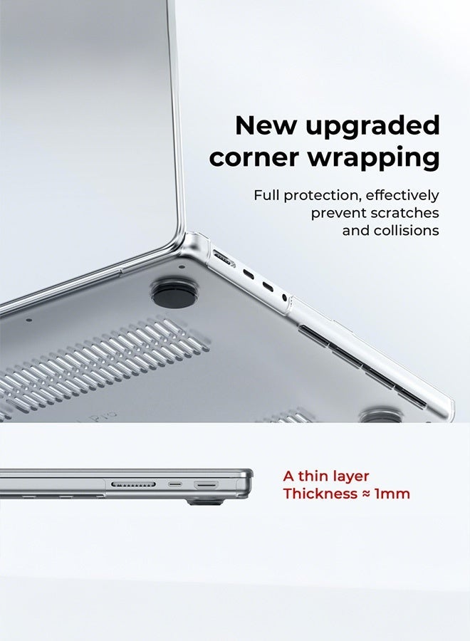 قيليرا غطاء صلب متوافق مع MacBook Pro 14 بوصة (A3112 / A3185 / A3401 / A2918 / A2992 / A2779 / A2442) – غطاء شفاف مع واقي لوحة مفاتيح أمريكية وواقي شاشة، متوافق مع شرائح M4 / M3 / M2 / M1 - Image 3