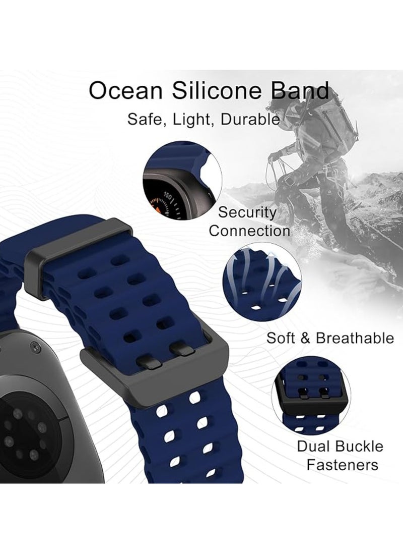 TEMPO - Ocean Silicone Sport Rugged Watch Band Compatible with Apple Watch Ultra 2/Ultra Bands 49mm 46mm 45mm 44mm 42mm for Men Women, Breathable Soft Waterproof Strap for for iwatch Series 10 9 8 7 6 5 4 3 2 1 SE - Image 1