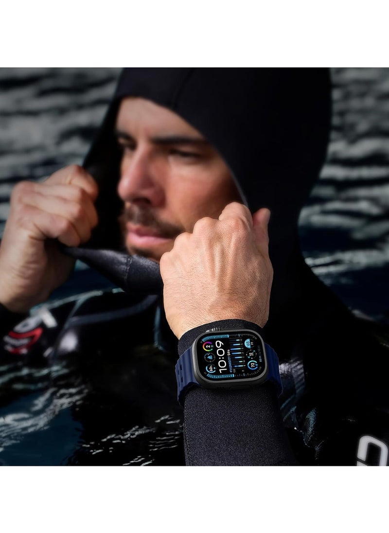 TEMPO - Ocean Silicone Sport Rugged Watch Band Compatible with Apple Watch Ultra 2/Ultra Bands 49mm 46mm 45mm 44mm 42mm for Men Women, Breathable Soft Waterproof Strap for for iwatch Series 10 9 8 7 6 5 4 3 2 1 SE - Image 1