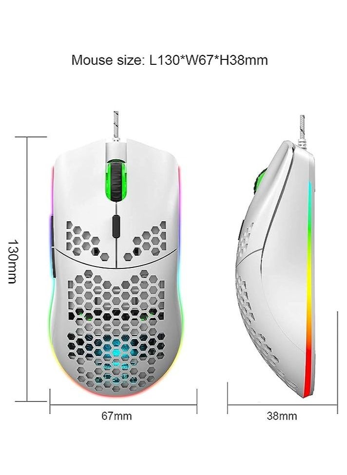 Datazone Wired RGB Gaming Mouse White  - Image 2