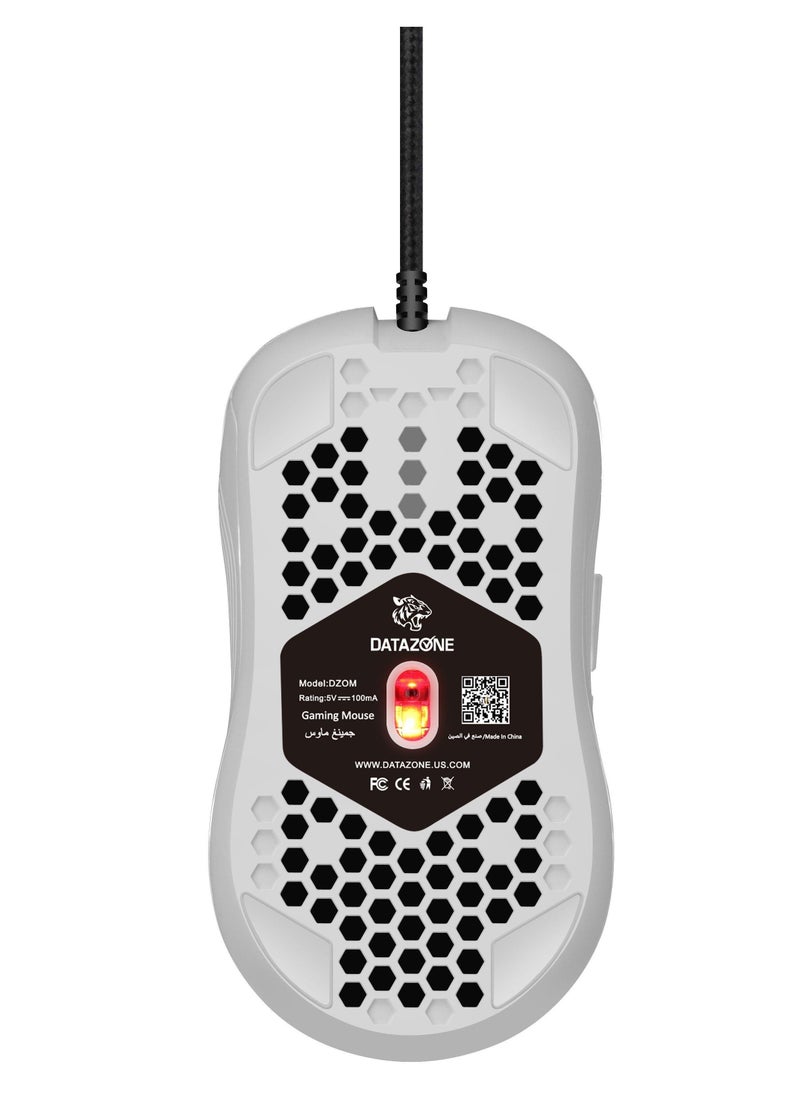 Datazone Wired RGB Gaming Mouse White  - Image 3