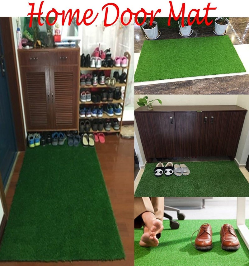 Purav Light 35mm Artificial Green Grass Mat| Natural Looking Anti Slip Grass Mat| Ideal for Floor, Home, Grass Carpet for Balcony|Outdoor Entrance Mats| (1.5 x 2 Feet) - Image 4