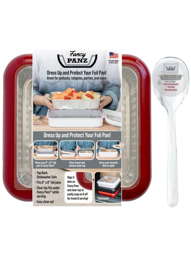 Fancy Panz FP88002C11 8 x 8 Red Portable Casserole Carrier, Plastic - Image 1