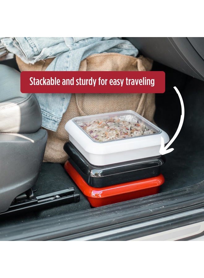 Fancy Panz FP88002C11 8 x 8 Red Portable Casserole Carrier, Plastic - Image 4