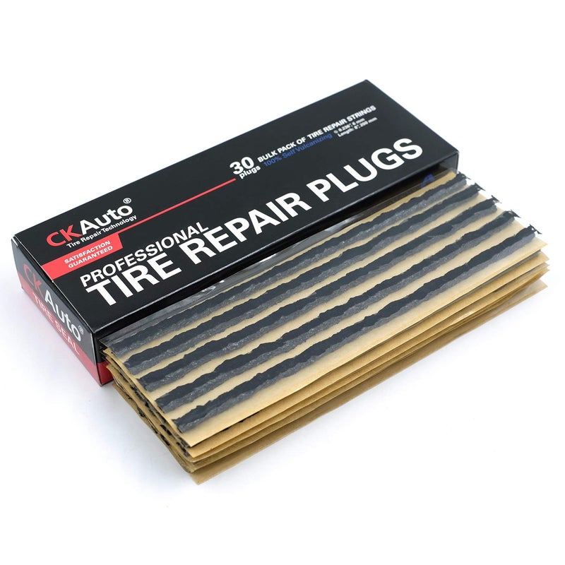 Ckauto 30Pcs 4 Black Tire Repair Strings Automotive Tool Tire Repair Plugs For Tubeless Off Road Tires Car Bike Atv Utv Wheelbarrow Mower