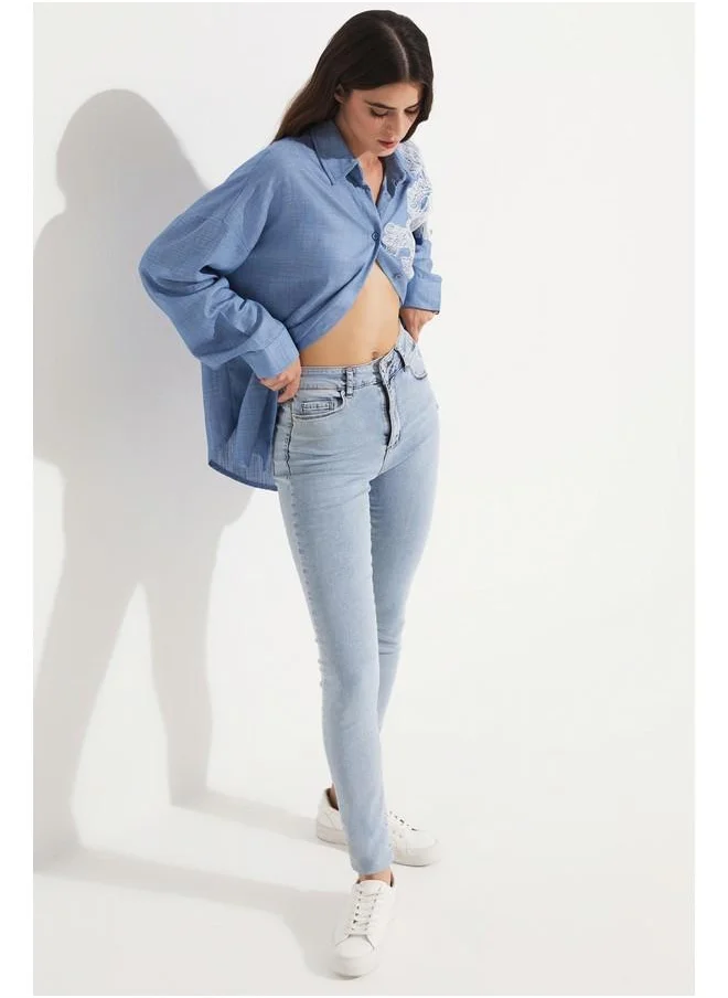 JUNE June Women Skinny Fit Jean Light Blue