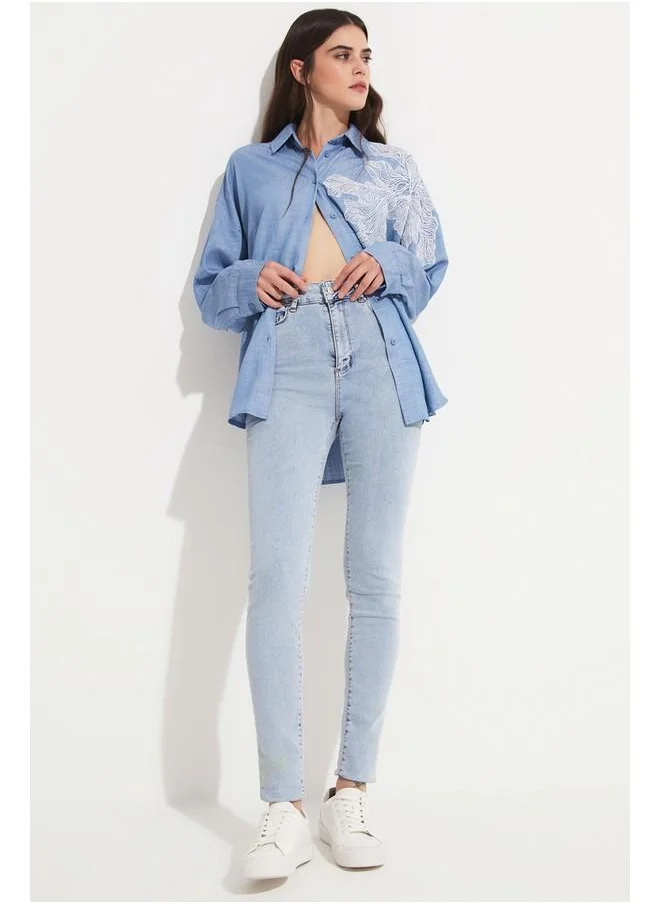 جون June Women Skinny Fit Jean Light Blue