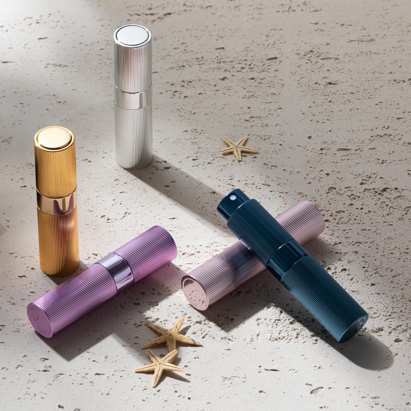 LISAPACK Perfume Travel Refillable Bottle - Atomizer Cologne Spray for Men Portable - Mini Sprayer Empty for Refill - Small Size Black 8ML Striped - Image 2