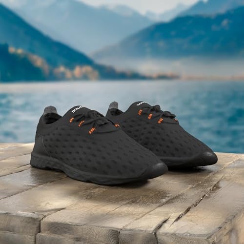 DOUSSPRT Men's Water Shoes Quick Drying Sports Aqua Shoes AllBlack Mesh Size 8.5 - Image 3