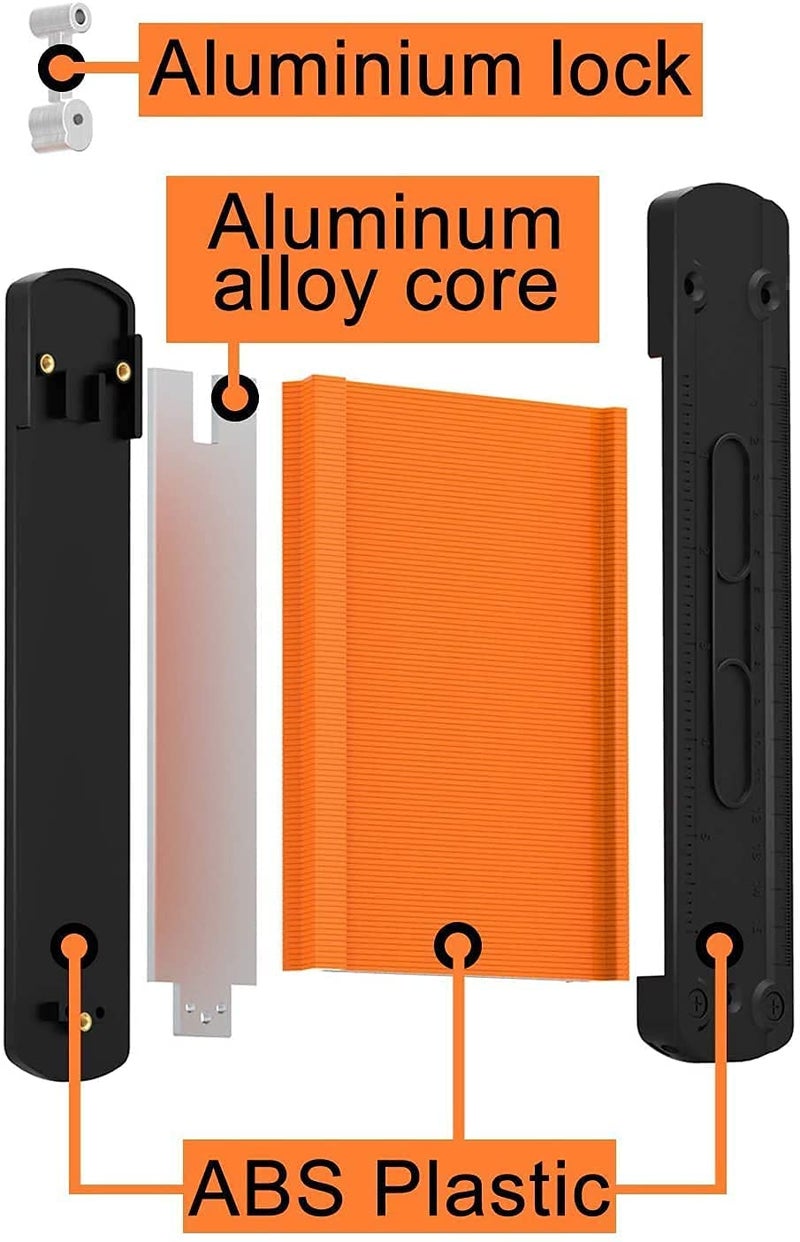 ASTIKAYA ASTIKAYA Contour Gauge Duplicator 10 Inch Master Outline Profile Gauge Woodworking Ruler for Precise Shape Measuring Tool Easy Copy Template And Tracing  - Image 3