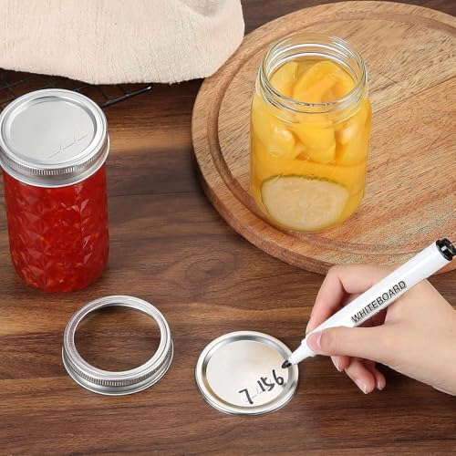 SKYBD 100-Count, WIDE Mouth Canning Lids for Ball, Kerr Jars - Split-Type Metal Mason Jar Lids for Canning - Food Grade Material, 100% Fit & Airtight for Wide Mouth Jars (86mm) - Image 4