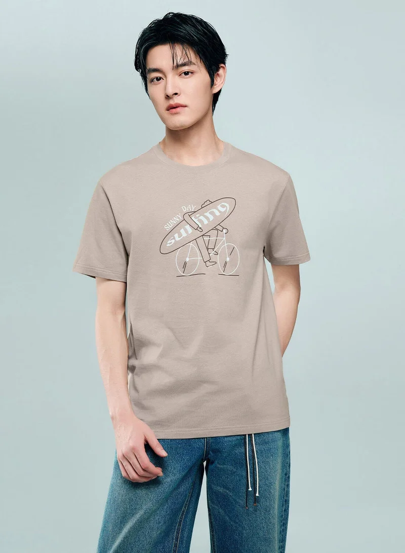 جيوردانو Men's Crew neck Short Sleeve Print Tee | Online Exclusive