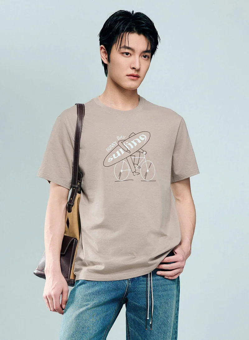 جيوردانو Men's Crew neck Short Sleeve Print Tee | Online Exclusive